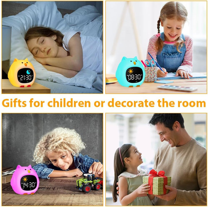 HOTUT Kinder Lichtwecker,Schlaftrainer Kinder mit Nachtlichtern,6 White Noise Kinderwecker,Digitaler