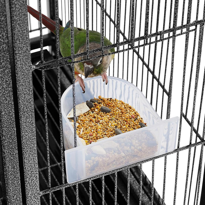 Yaheetech Vogelvoliere Vogelkäfig Voliere Vogelhaus mit Rollen für Nymphensittiche, Papageien Schwar