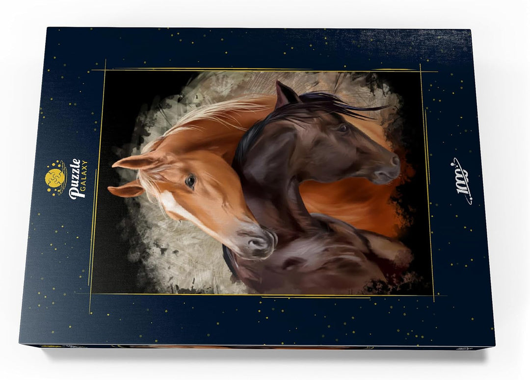 Zwei Pferde umschlungen - Premium 1000 Teile Puzzle - MyPuzzle Sonderkollektion von Puzzle Galaxy, 1