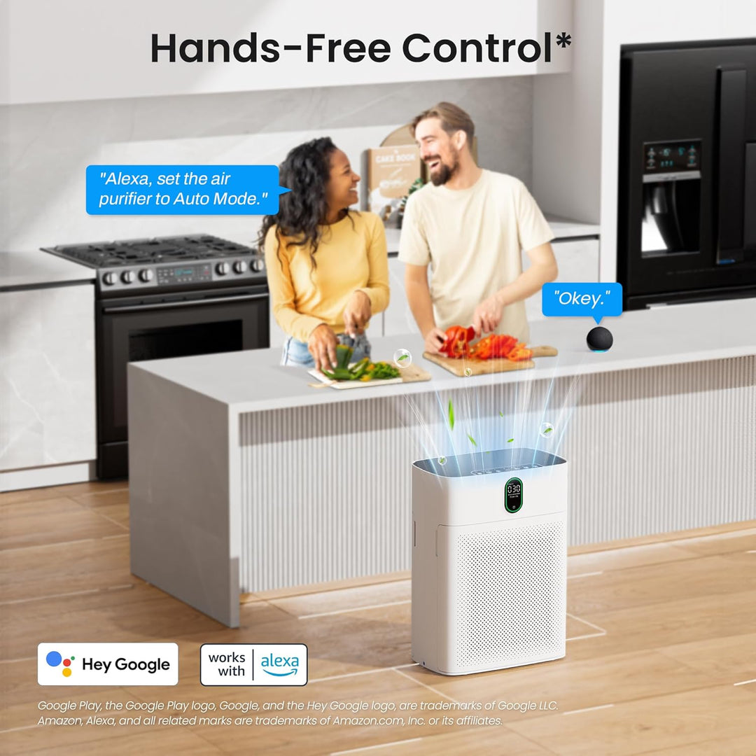 Luftreiniger für Allergiker, Air Purifier für Raucherzimmer, HEPA Filter Gegen Staub Pollen, CADR 30