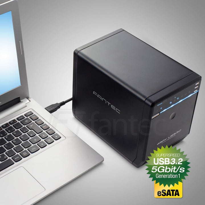 FANTEC Qb-35US3R Externes 4-fach Raid Festplattengehäuse (für 4x 8, 89 cm (3, 5 Zoll) SATA Festplatt