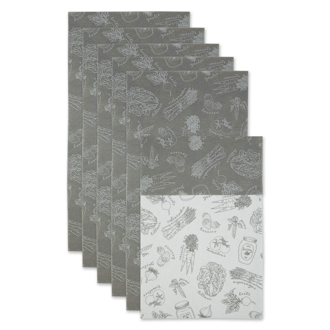 DII Kühlschrankfolien-Kollektion, Nicht klebend, zuschneidbar, Grau, 30,5 x 61 cm, 6 Stück 12x24" Gr