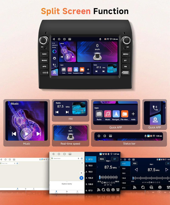 4G+64G Android Autoradio für FIAT Ducato 2008-2015/Peugeot Boxer 2/Citroen Jumper 2011-2015 Wireless