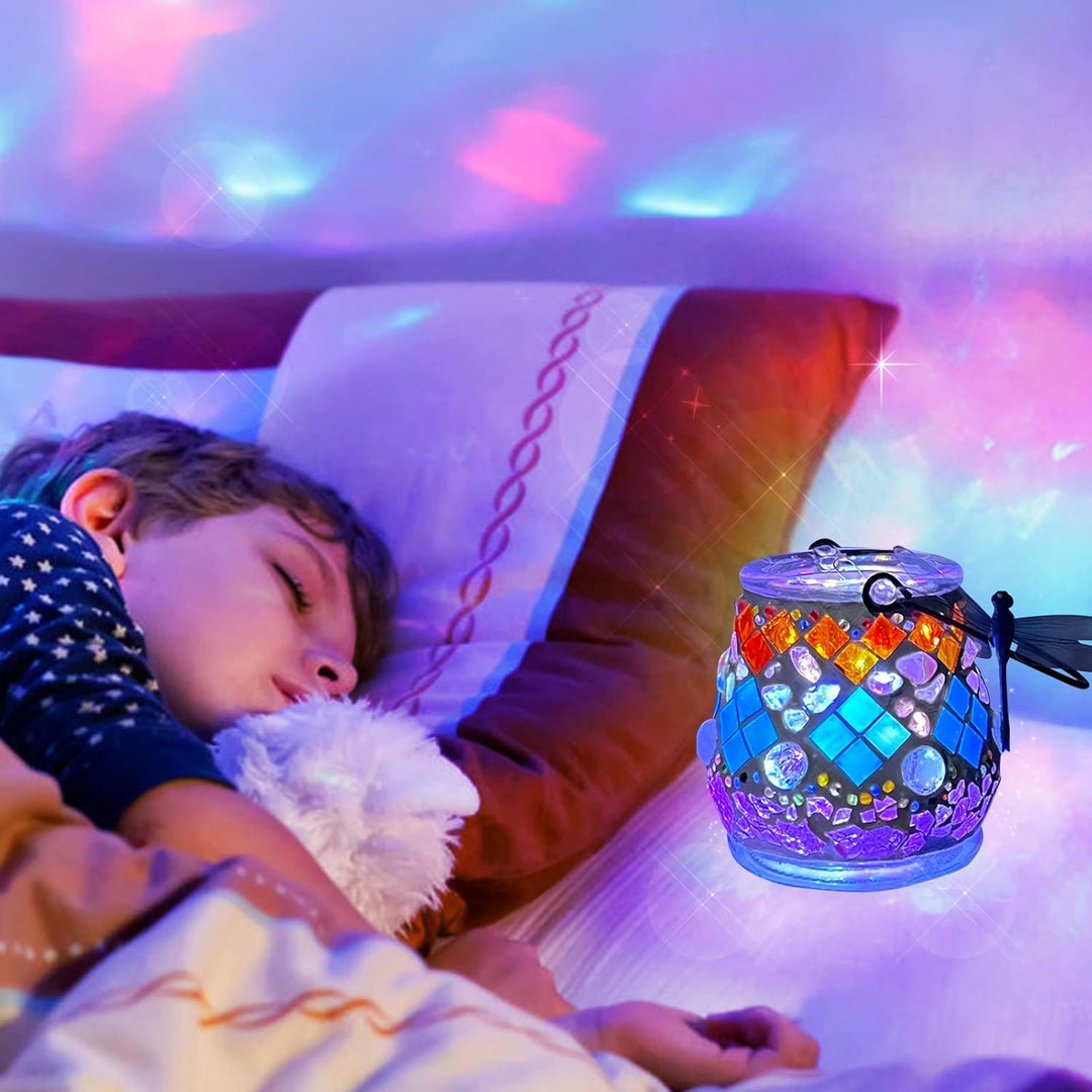 FORMIZON Mosaik Lampe Basteln, Mosaik Bastelset Kinder, Glasmosaik Kerzenhalter Kit für Heim Deko, D