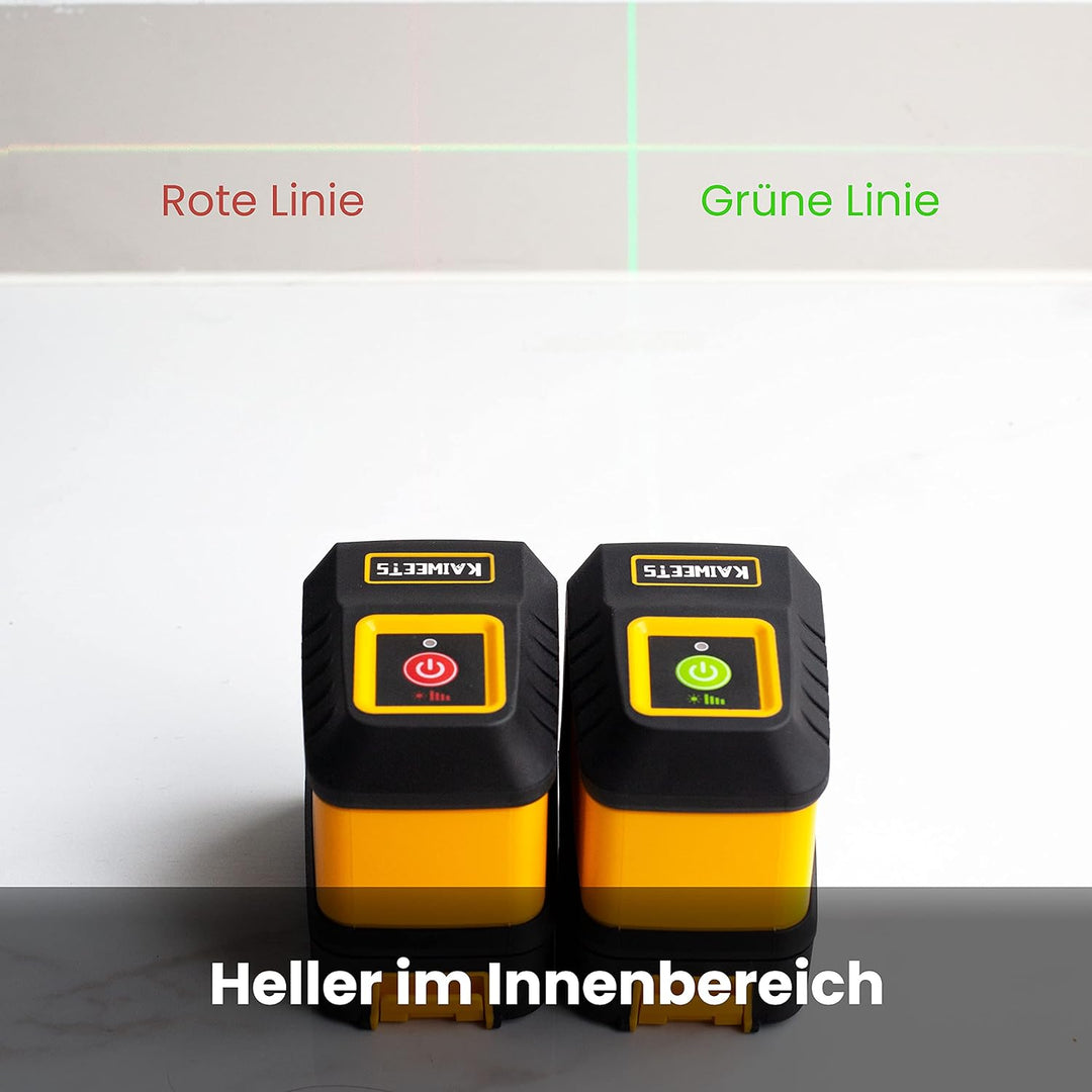 Kreuzlinienlaser Grün Selbstnivellierend, KAIWEETS T03 Laser-Wasserwaage (Arbeitsbereich: 30 m, Gena