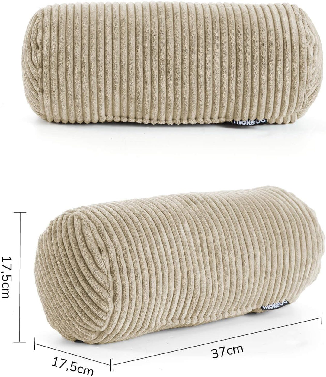mokebo Nackenrolle mit Cordbezug 'Das Nickerchen', Nackenkissen, Kissenrolle, Zierkissen, Sofakissen