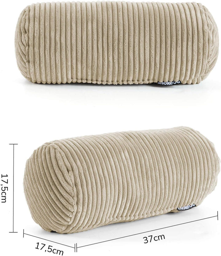 mokebo Nackenrolle mit Cordbezug 'Das Nickerchen', Nackenkissen, Kissenrolle, Zierkissen, Sofakissen