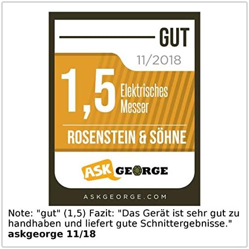Rosenstein & Söhne Elektrisches Messer: Elektromesser mit 2 Edelstahl-Doppelklingen & Sicherheitssys