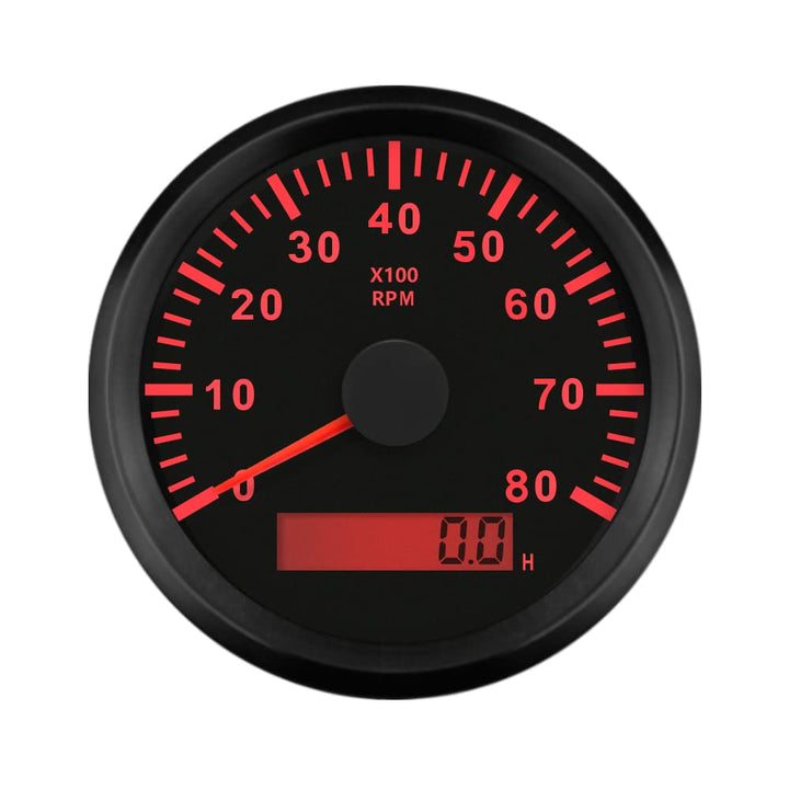 ELING Drehzahlmesser mit Stundenzähler für Auto, LKW, Boot, Yacht, 0-8000 U/min, 85 mm mit Hintergru