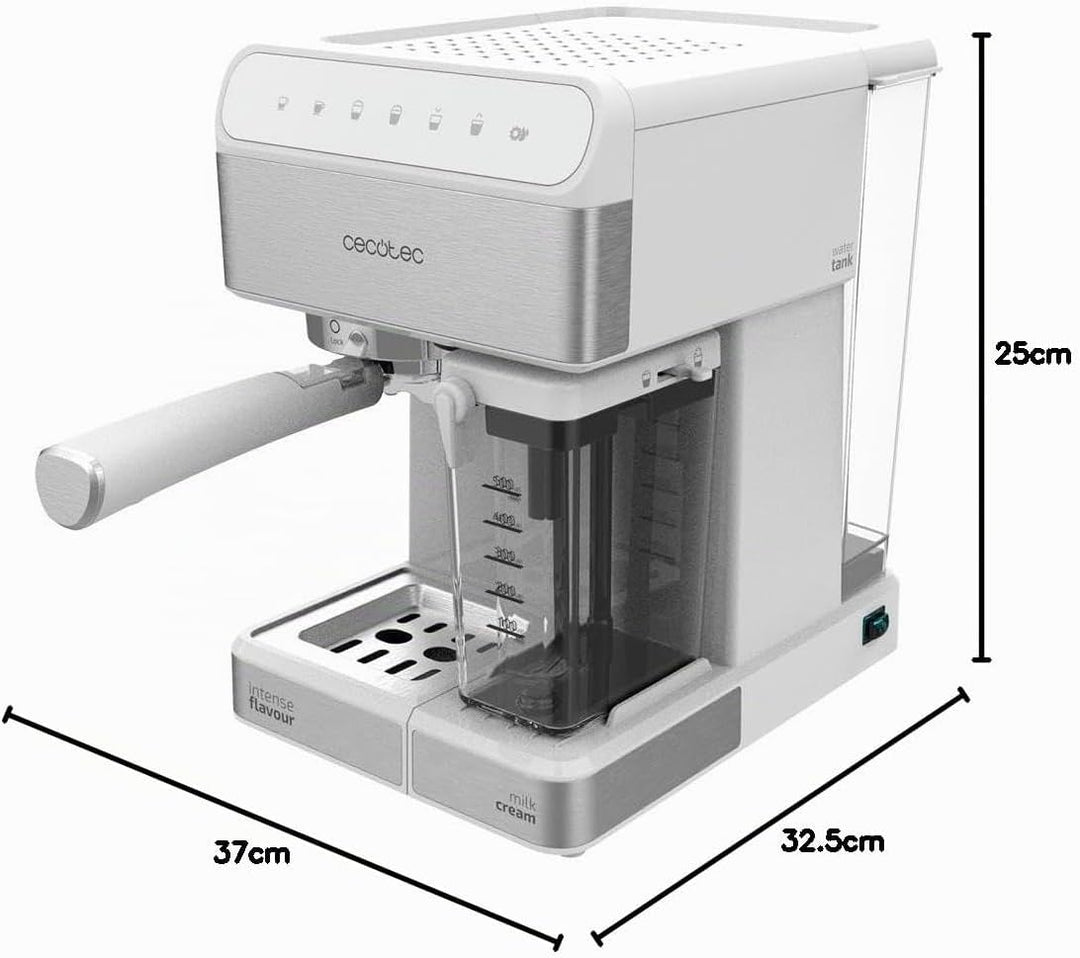 Cecotec Kaffemaschine Power Instant-ccino 20 Touch. 1350 W, Siebträger, 20 bar Druck, 1'4 L Wasserta