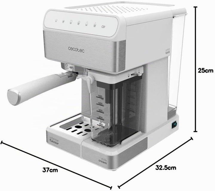 Cecotec Kaffemaschine Power Instant-ccino 20 Touch. 1350 W, Siebträger, 20 bar Druck, 1'4 L Wasserta