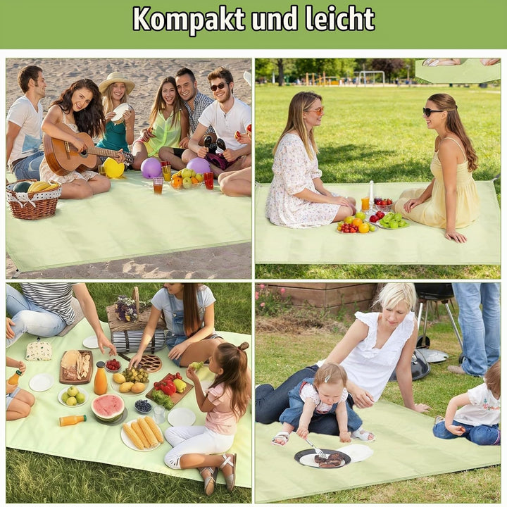 GOSHIES 150 x 210 cm Picknickdecke Wasserdicht Mini Picknickdecke Ultradünn &amp; Kompakt Stranddecke fü