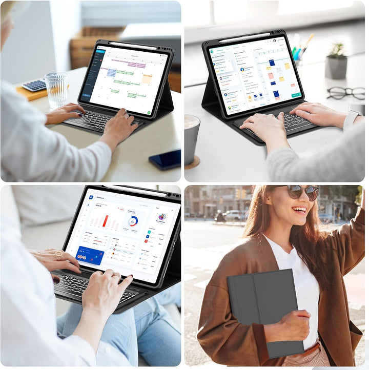 IVEOPPE Tastatur für iPad Air 13 (2025/2024), Hülle mit Tastatur für iPad air 13 Zoll M3/M2, 7-Farbi