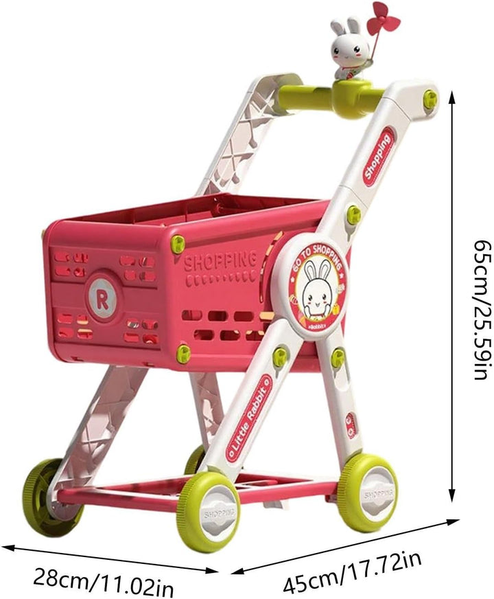 Spiel-Einkaufswagen Interaktives Rollenspiel mit Lernspielküche | Spielzeug-Einkaufswagen Trolley Ro