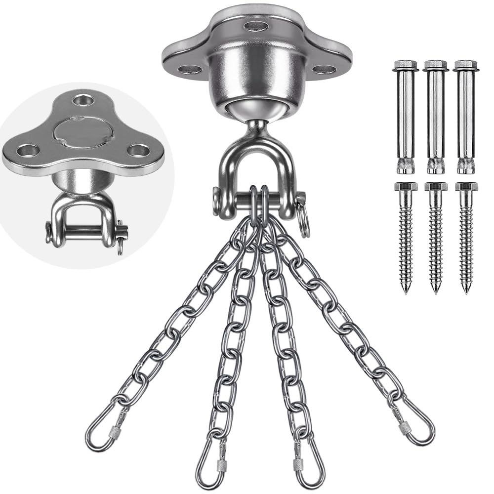 SELEWARE Schwerer Boxsackhalterung, Boxsack, Deckenhalterung, geräuschloser Ball, Drehgelenk für Box