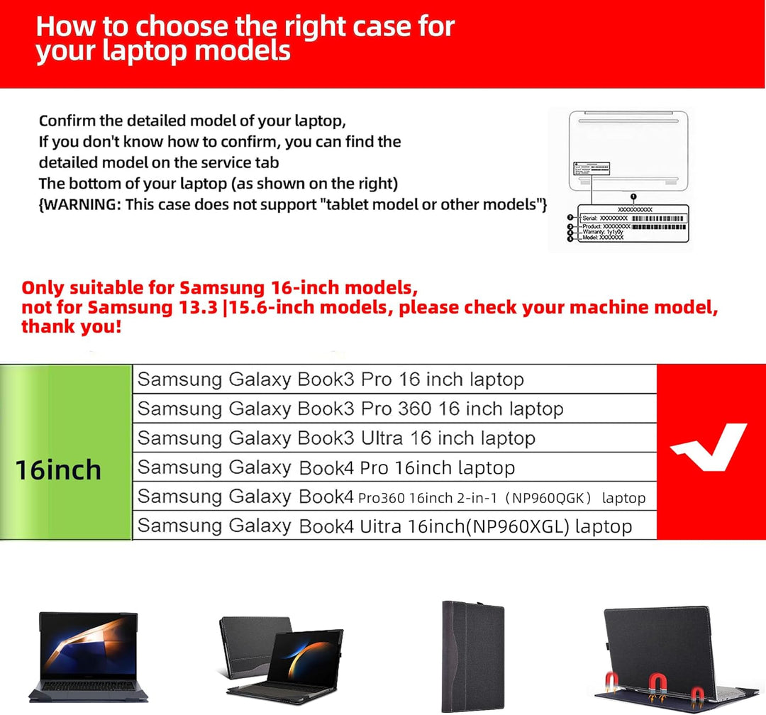 Laptop-Schutzhülle für Samsung Galaxy Book 3 Pro/Galaxy Book 3 Pro 360/Galaxy Book 3 Ultra 40,6 cm (