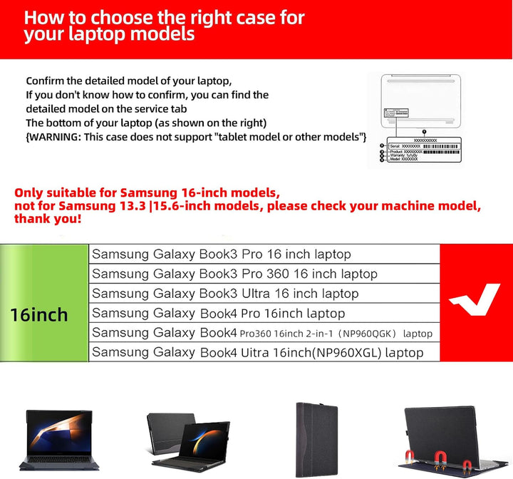 Laptop-Schutzhülle für Samsung Galaxy Book 3 Pro/Galaxy Book 3 Pro 360/Galaxy Book 3 Ultra 40,6 cm (