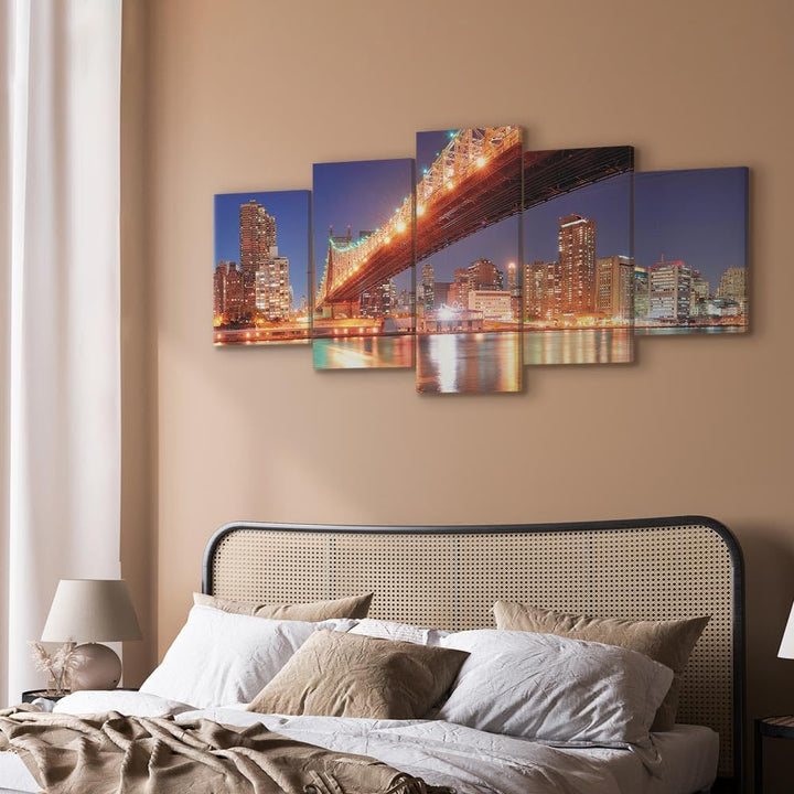 murando - Wandbilder XXL New York 150x75cm 5 tlg - Wand Deko Leinwand Bilder Gross Wanddeko Wohnzimm