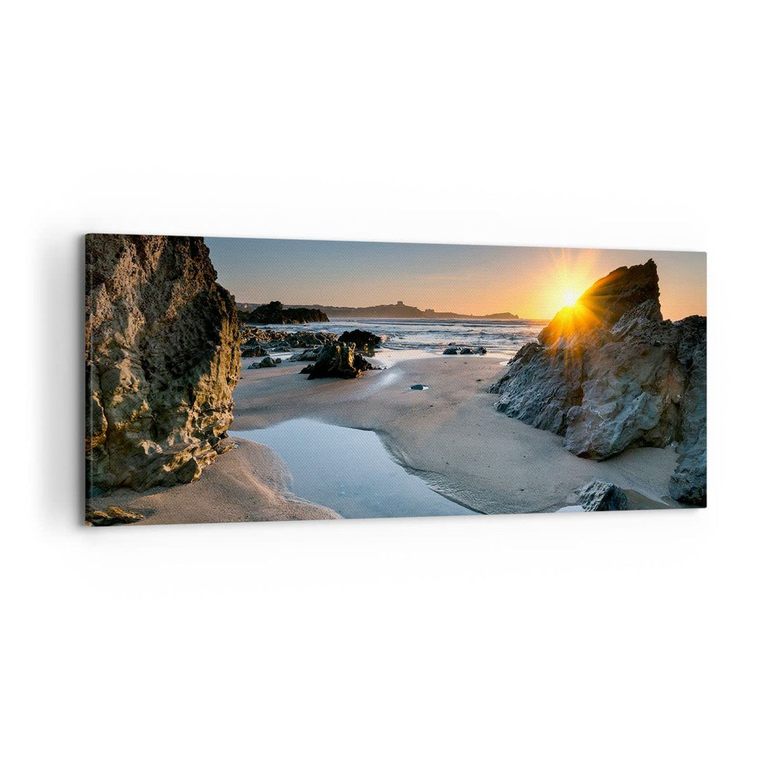 Wandbilder Dekoration Wohnzimmer Landschaft britisch Ufer Küste Panorama Bilder auf Leinwand 120x50c