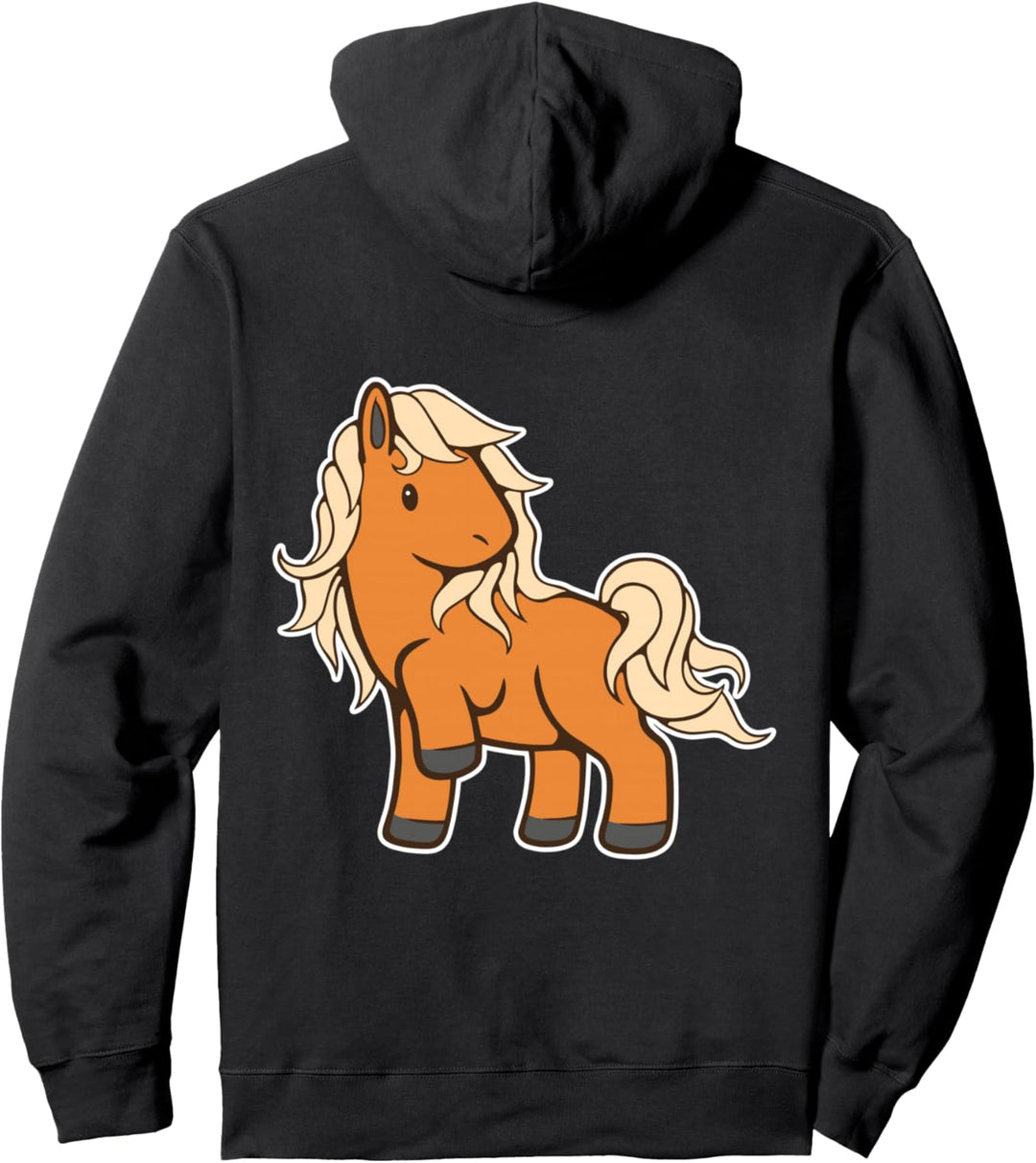 Islandpferd Isländer Island Pony Pferd Reiten Cartoon Comic Pullover Hoodie