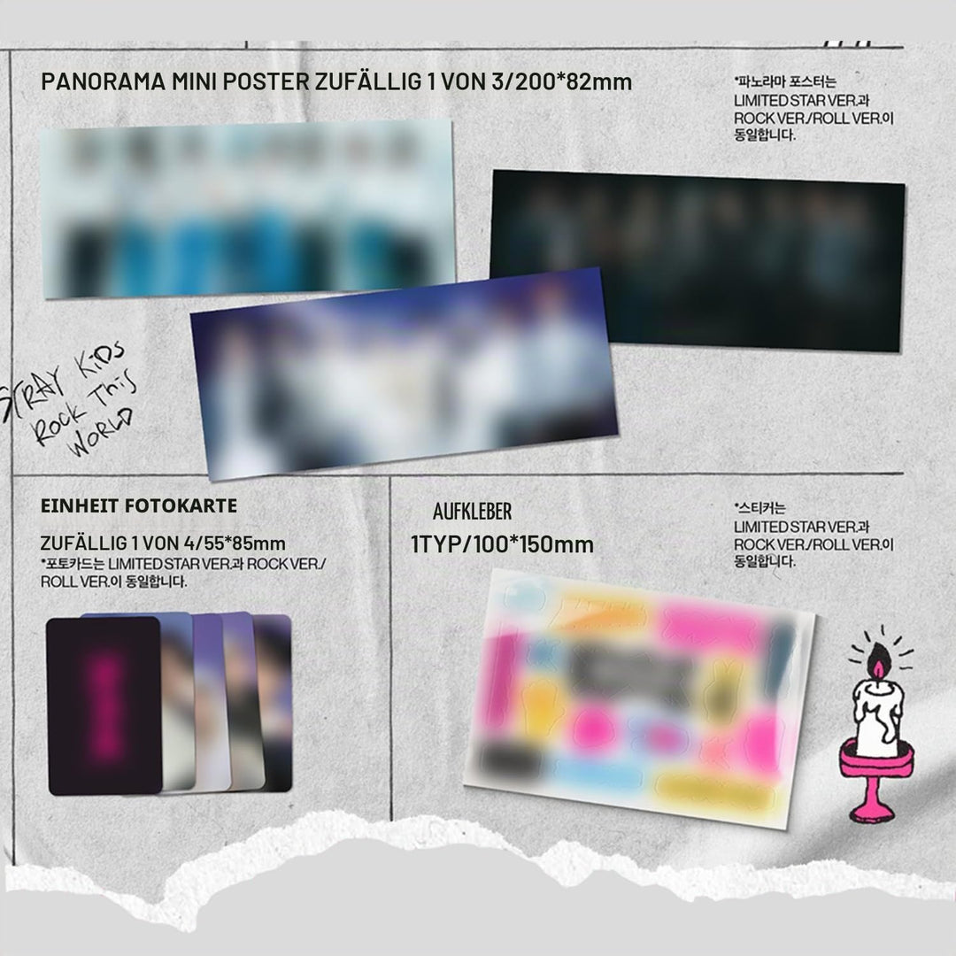 Stray Kids - -Rock-STAR (Strandard - ROCK Ver.) Photobook + CD-R + Photocard + Panorama Mini Poster