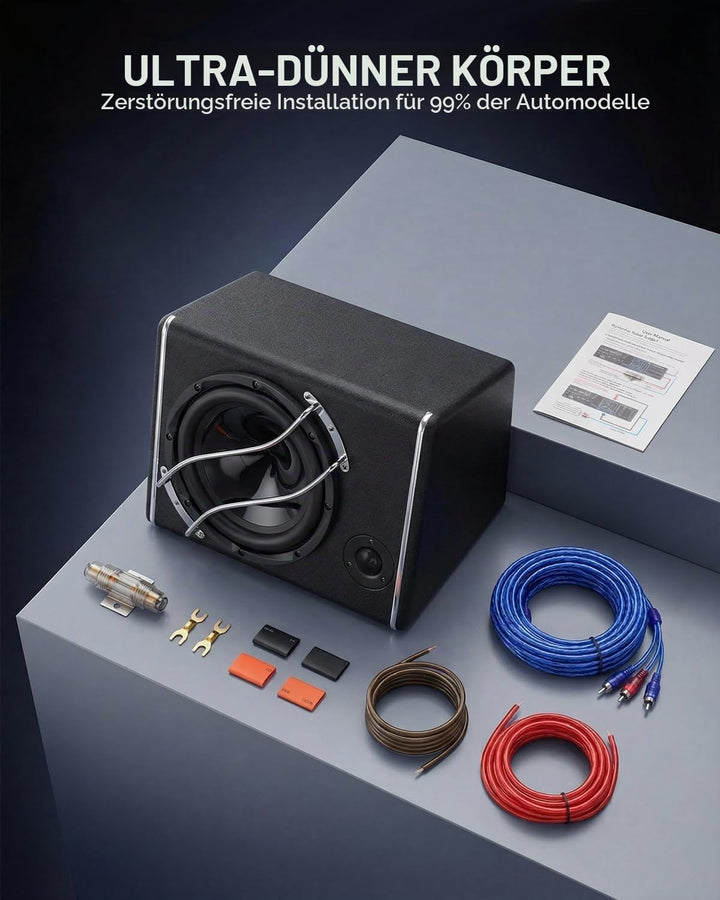 Kofferraum-Subwoofergehäuse mit Integriertem Verstärker, leistungsstarker Gehäuse Subwoofer mit 3800