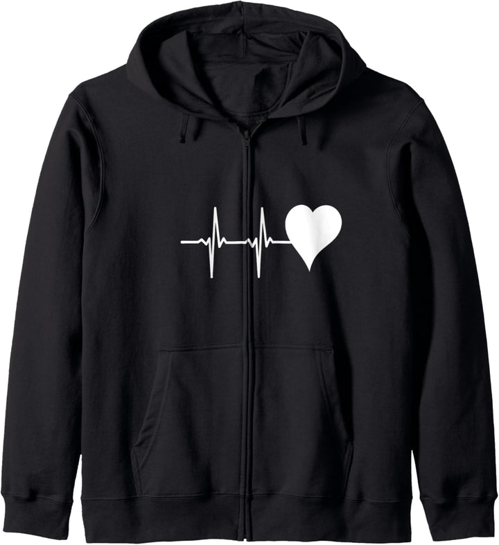 Herz mit Herzschlag Kapuzenjacke