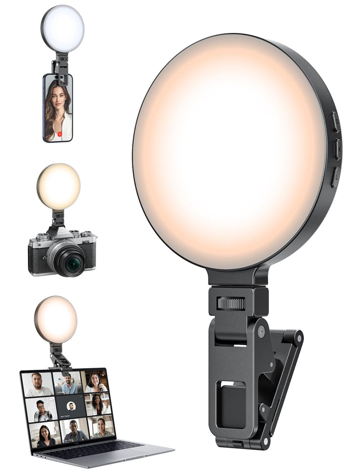 4 Zoll Ringlicht Monitor für Videotelefonie, Handylicht mit USB-aufladbar, Upgrade-Clip für 2 Montag