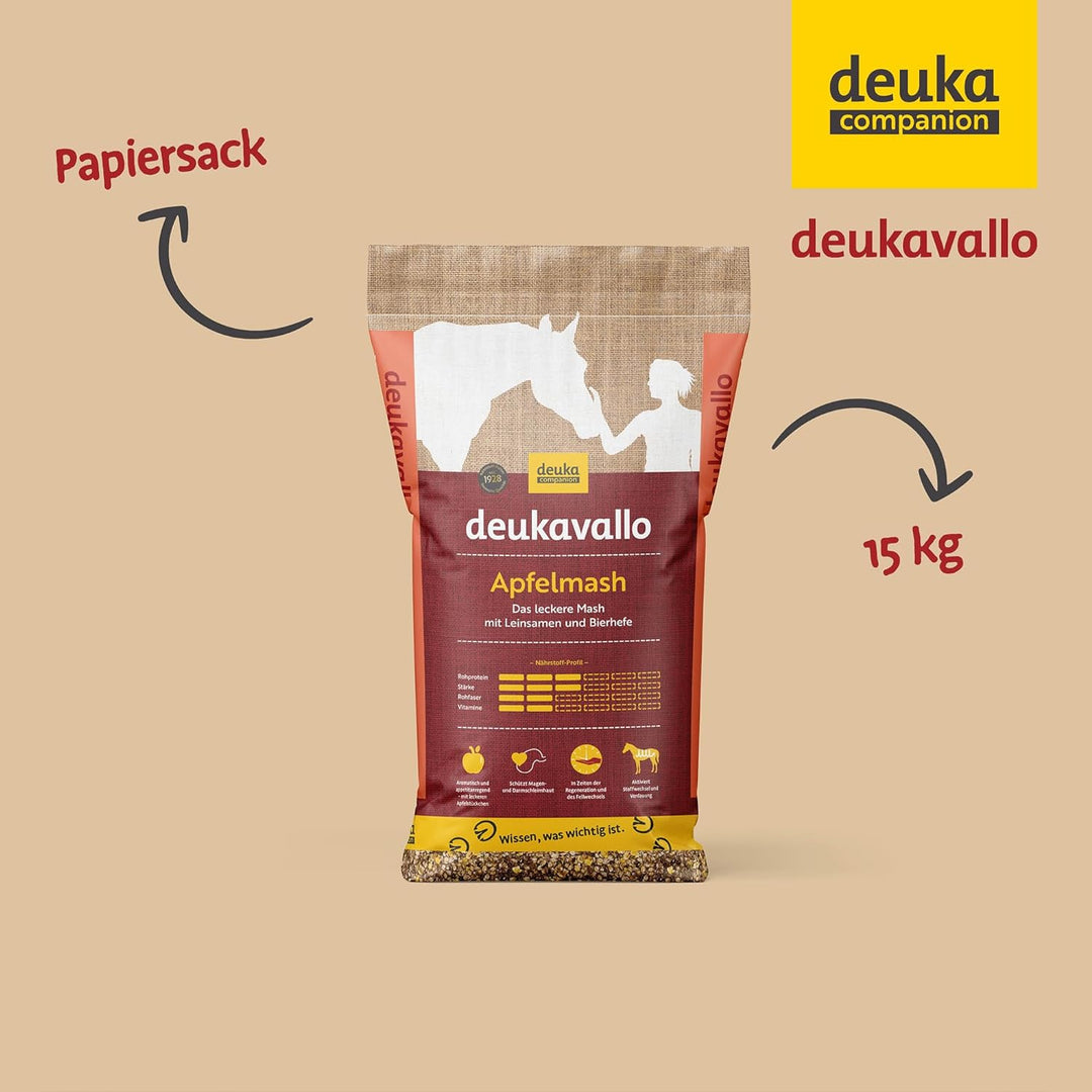 deukavallo Apfelmash 15 kg | Pferdefutter | mit Multivitamin-Komplex | aktiviert Stoffwechsel | verd