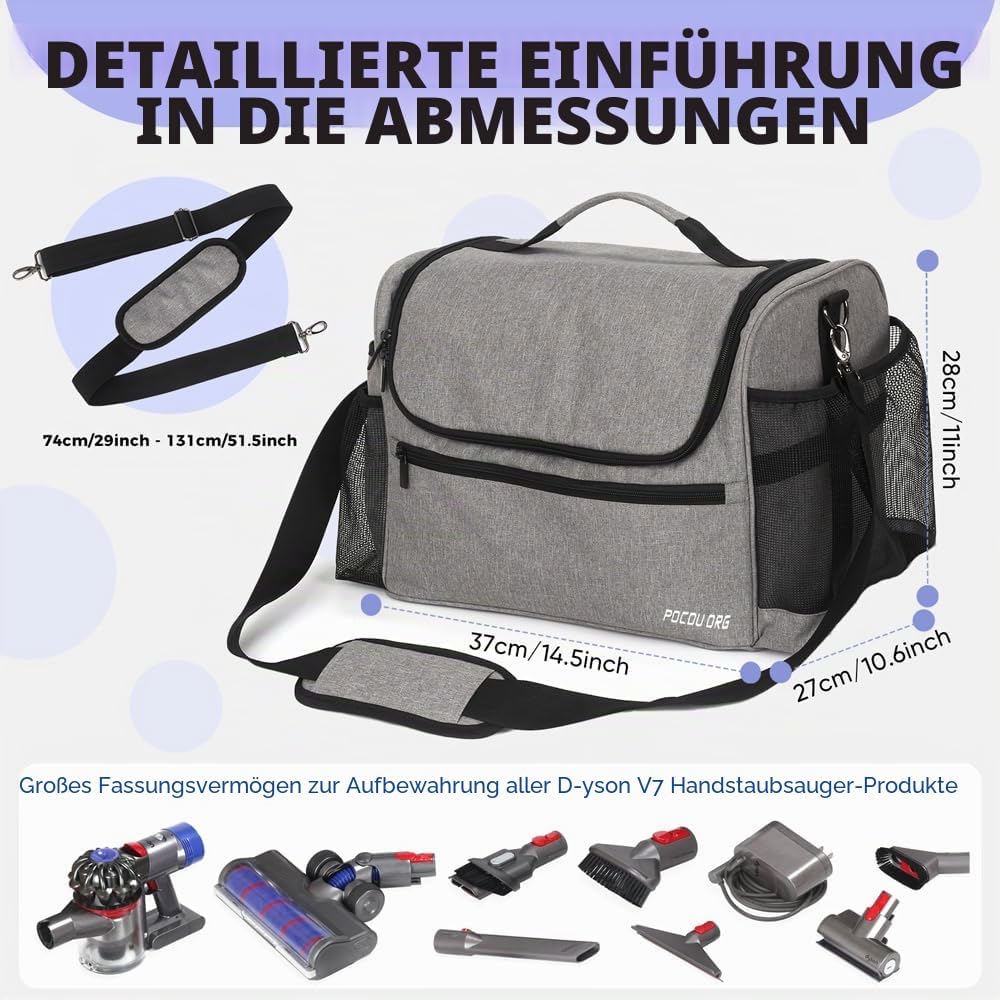 Vakuum-Aufbewahrungstasche für Auto und Boot, kompatibel mit Dyson V7 – V15 – Organizer-Tasche für k