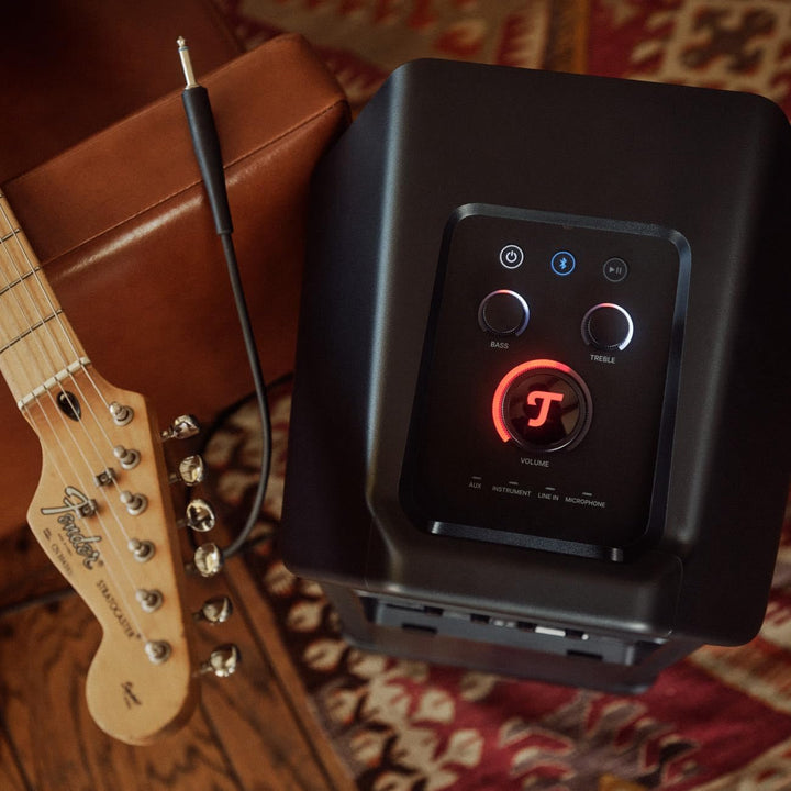 Teufel Fender x ROCKSTER AIR 2 - Grosser Tragbarer Bluetooth Lautsprecher - Leistungsstarker Mobiler
