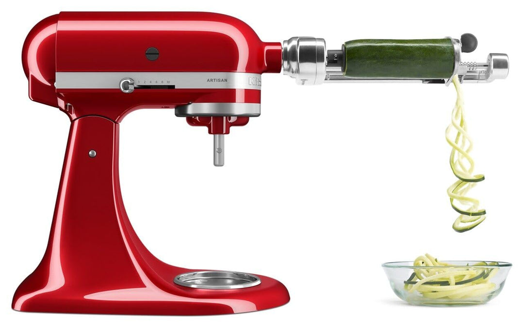 KitchenAid KSM1APC Spiralschneider-Aufsatz, Edelstahl, Silber Spiralschneider, 5 Klingen, Spiralschn