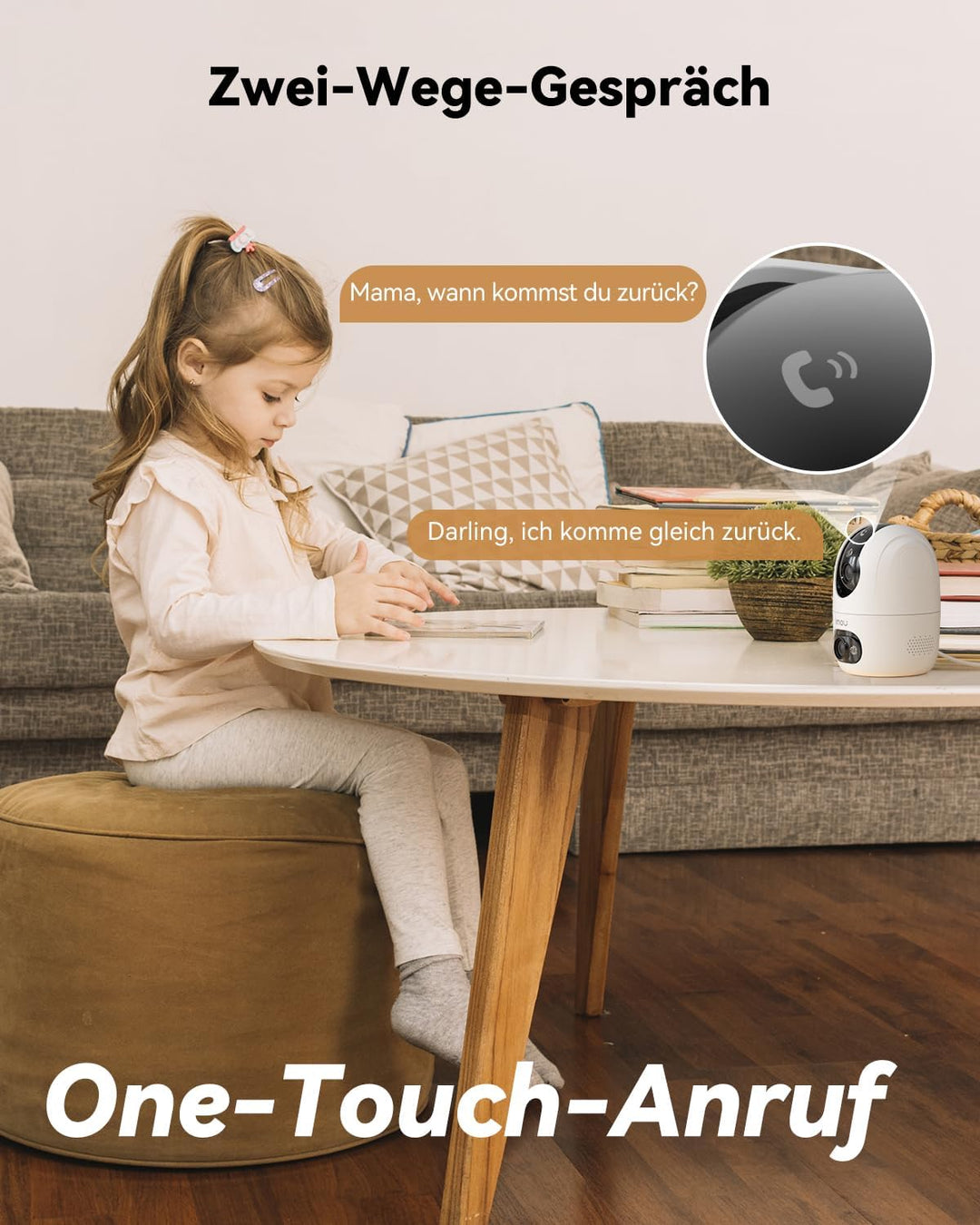 Imou Überwachungskamera Innen mit 2K Dual-Objektiv, 2.4GHz/5GHz WLAN, Personen-/Haustiererkennung, F