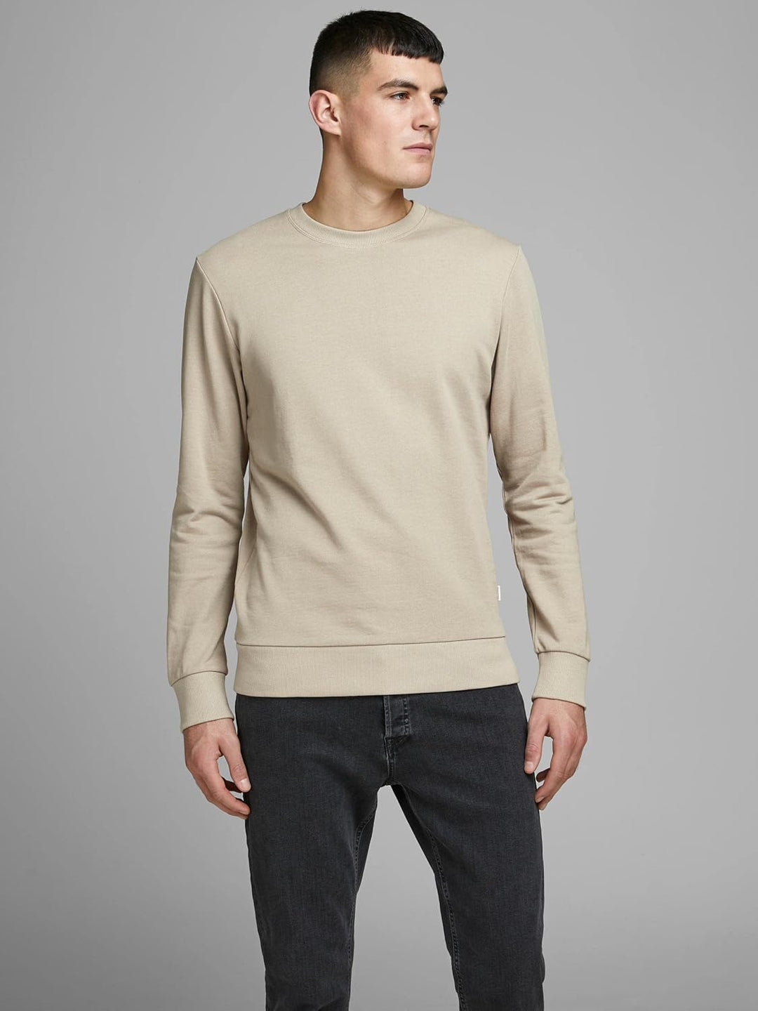 JACK & JONES Male Sweatshirt Klassisches S Crockery, S Crockery