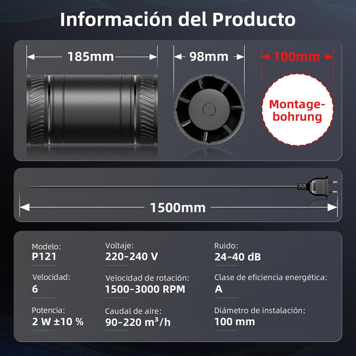 Rohrlüfter 100mm HBK-FB221E P226, P226