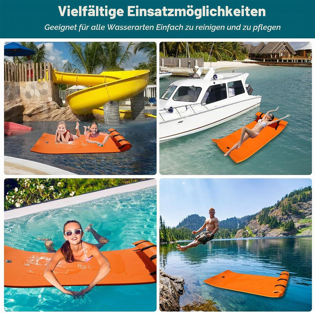 210 x 90 cm Wasserhängematte Wasserkissen für Schwimmbad, Seen, Boote, Flüsse, Meer - Schwimmende Wa