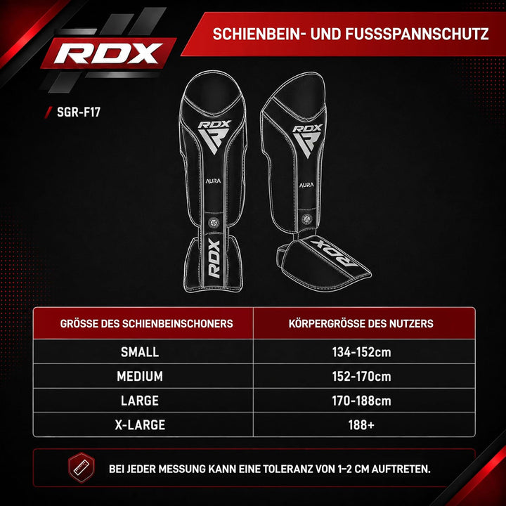 RDX SHIN Instep NEW Aura F17 Schwarz/Blau L, Schwarz/Blau L