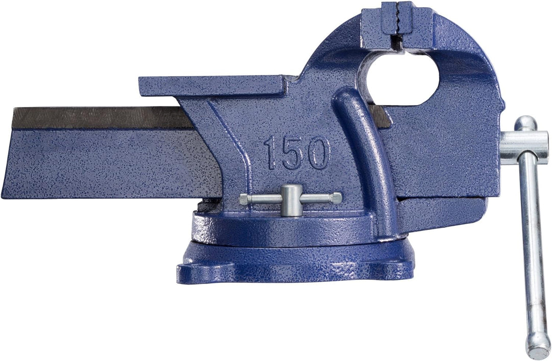 tectake® Schraubstock Amboss 360° drehbar mit Drehteller für Werkbank - diverse Grössen - (Spannweit
