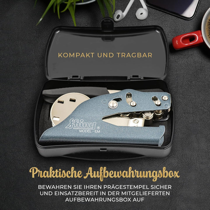 JUST REFINE® Prägestempel Personalisiert – Initialen Prägezange für Papier: Ideal für Geschenke & Ei
