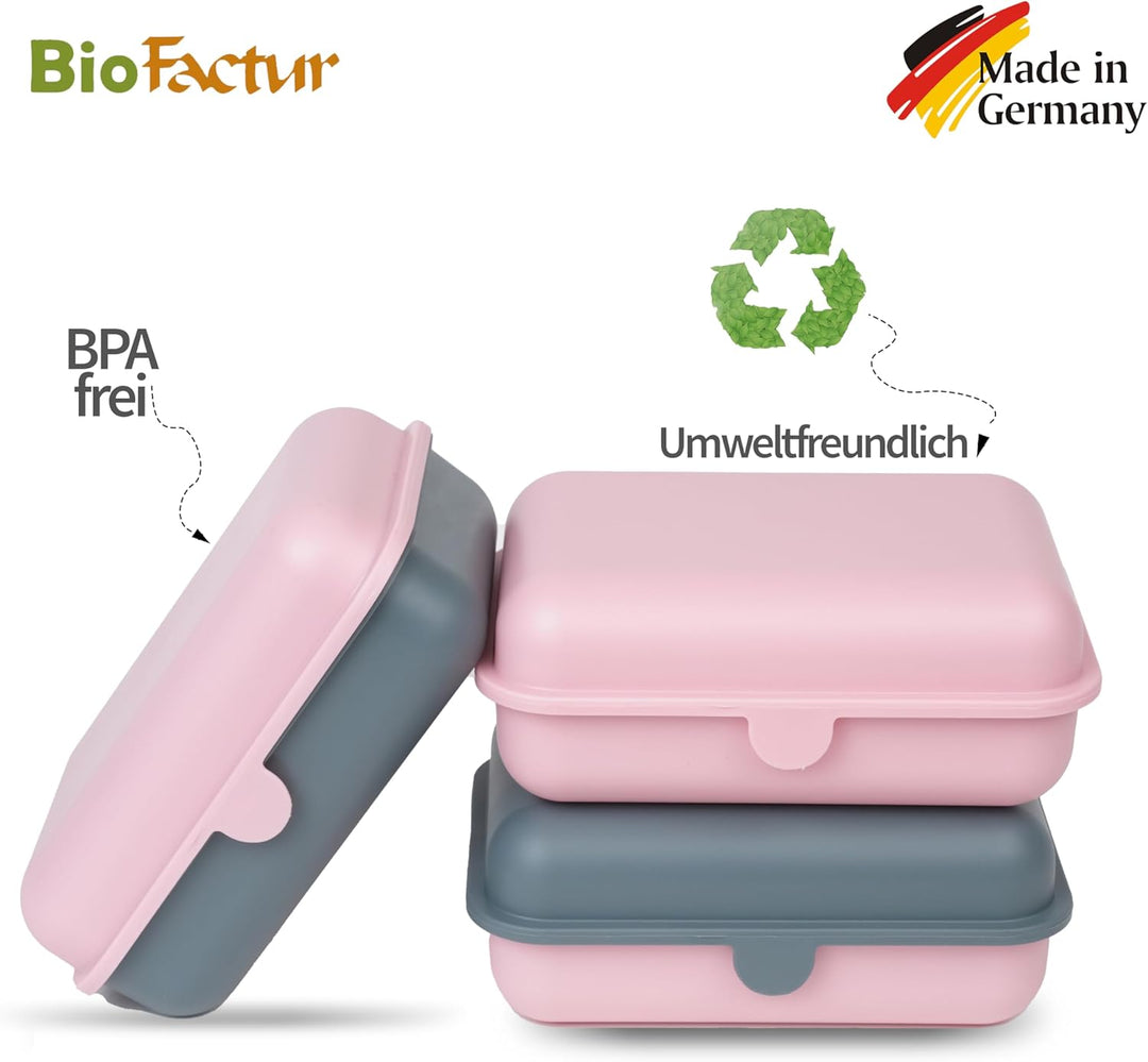 BioFactur Brotdose Erwachsene,Kinder | 3er Jausenbox Kinder | BPA Frei Vesperbox | Butterbrotdose Sp
