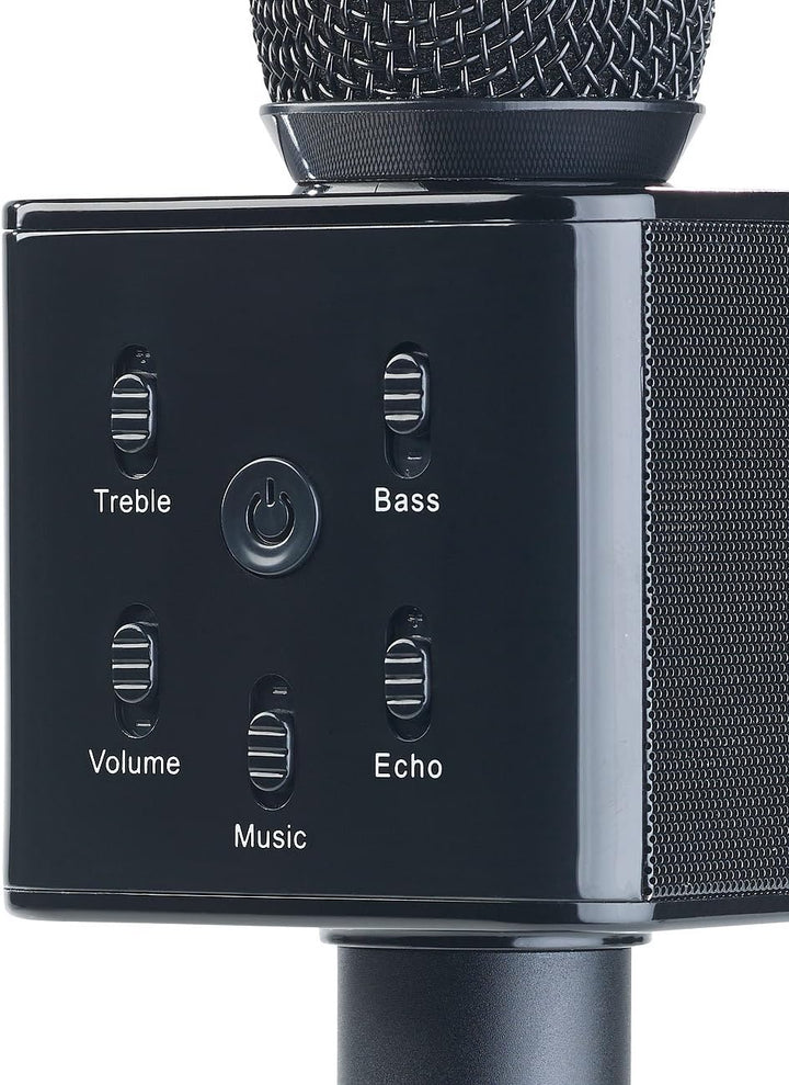 auvisio Karaoke Mikro: Karaoke-Mikrofon mit Bluetooth, MP3-Player, Lautsprecher und Akku (Kindermikr