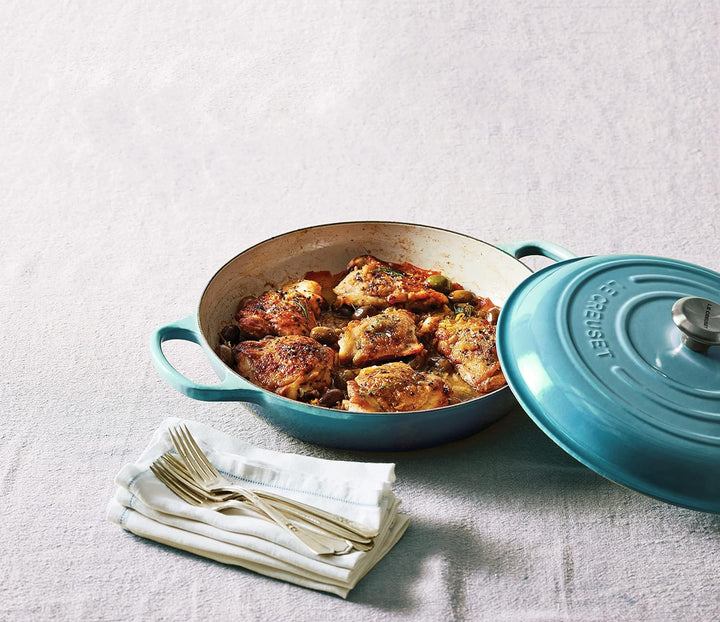 Le Creuset Signature Gusseisen Gourmet-Profitopf, Rund, Ø 30 cm, 3,5 l, Für alle Herdarten inkl. Ind