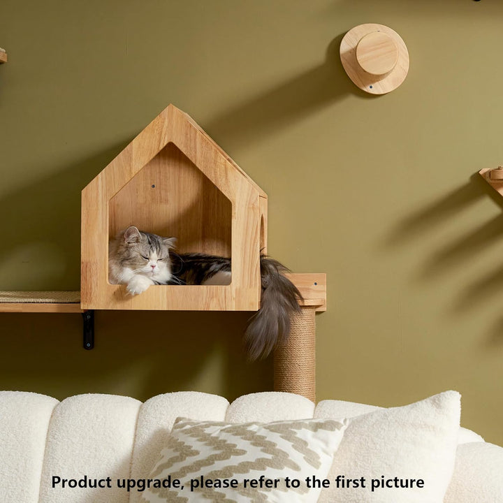 FUKUMARU Katzen Wand, Wandmontiertes Katzenhaus aus hochwertigem Birkensperrholz - Perfekter Ort zum