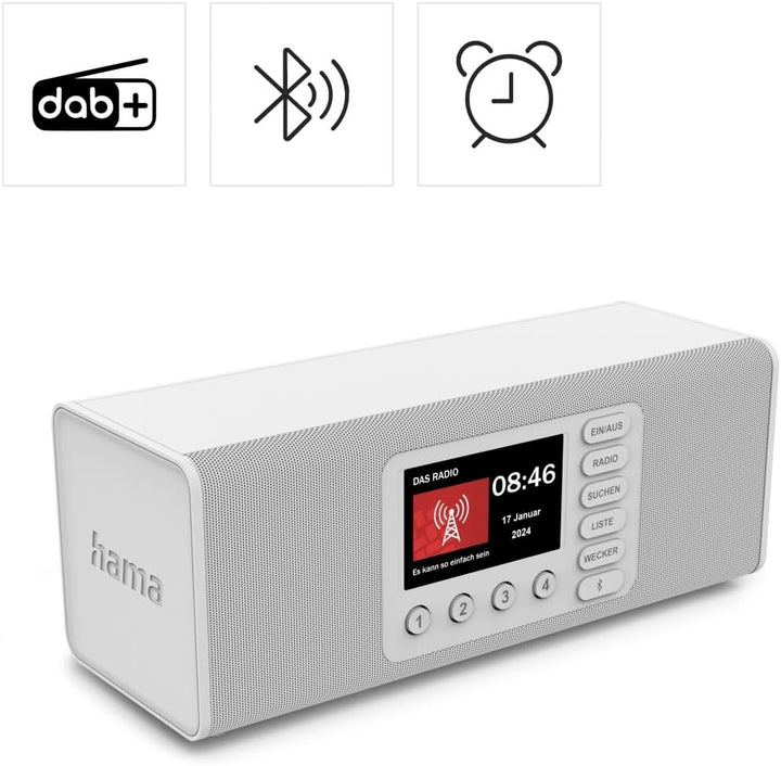 Hama Digitalradio, mit grossem Display, DAB+/FM/Bluetooth zum Streamen Nachfolger Weiss, Nachfolger