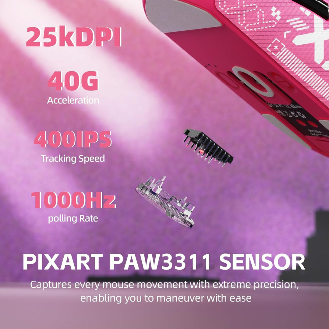 ATTACK SHARK G3PRO Kabellose Gaming-Maus mit Magnetischer Ladestation, PixArt PAW3311-Sensor, Bis zu