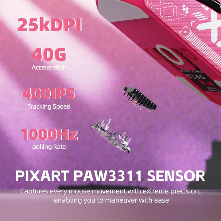 ATTACK SHARK G3PRO Kabellose Gaming-Maus mit Magnetischer Ladestation, PixArt PAW3311-Sensor, Bis zu