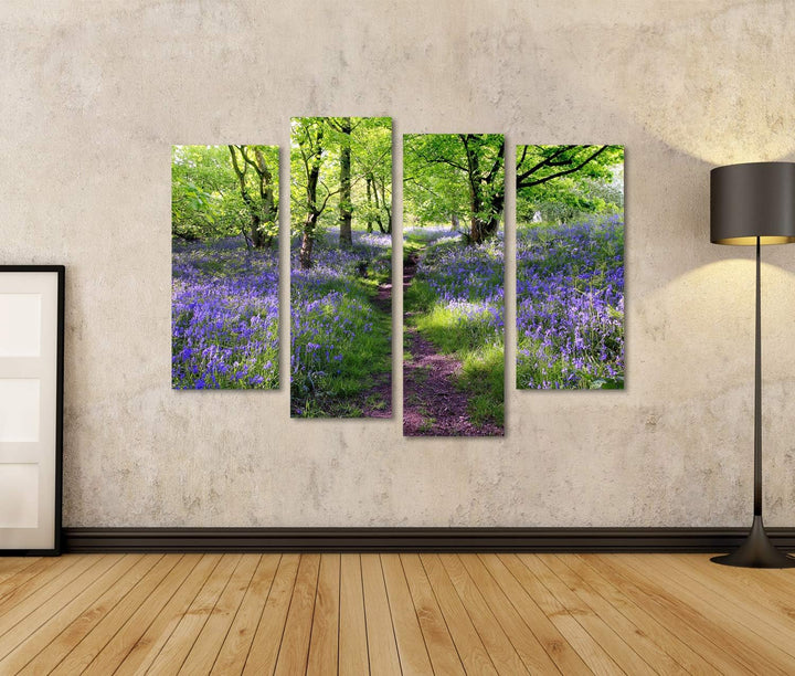 islandburner Bild auf Leinwand Blaue Glocken Blumenwiese In Schottland Bilder Wandbilder Poster Lein
