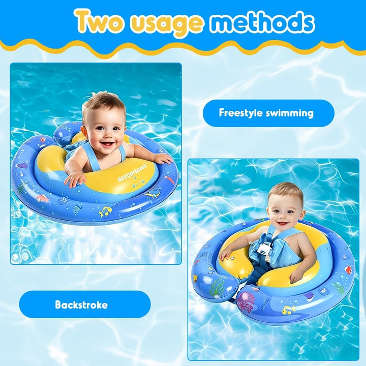 Baby Schwimmring, Schwimmring Baby mit UPF50+ Abnehmbarem Sonnendach, Kleinkind Pool Schwimmring mit