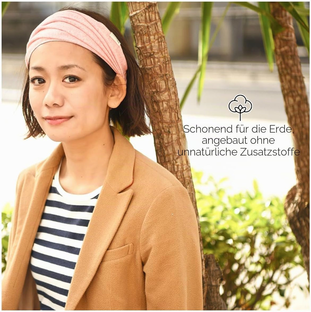 CHARM Damen Breites Haarband Bandana - Bio Baumwolle Stirnband Herren Kopftuch Sommer Hair Band Aus