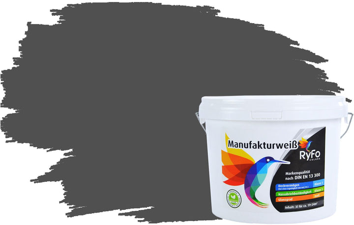 RyFo Colors Bunte Wandfarbe Manufakturweiss Diamantgrau 3l - weitere Grau Farbtöne und Grössen erhäl